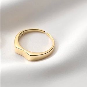 Gold Hollow Dent Ring 925 Sterling Silver 18K Gold Plated